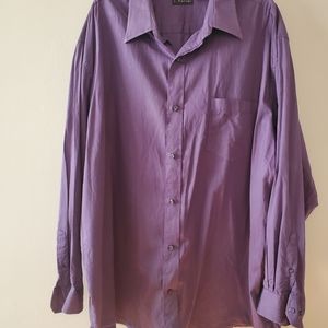 J. Ferrar Striped Purple Shirt 3XL